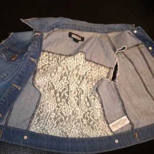 adorable denim and lace vest